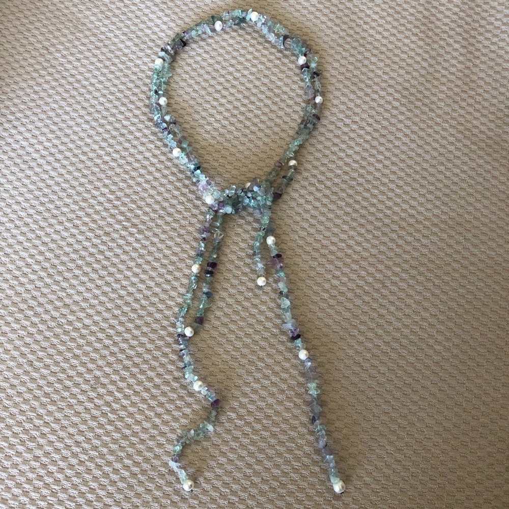 Genuine Pearl and Stone Lariats